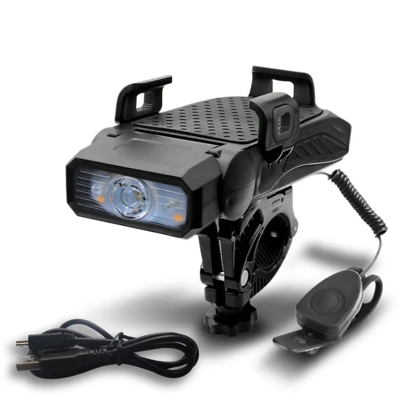 Rechargeable bicycle light with LED illumination for night riding safety