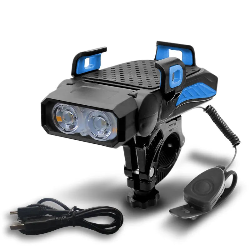 Rechargeable bicycle light with LED illumination for night riding safety