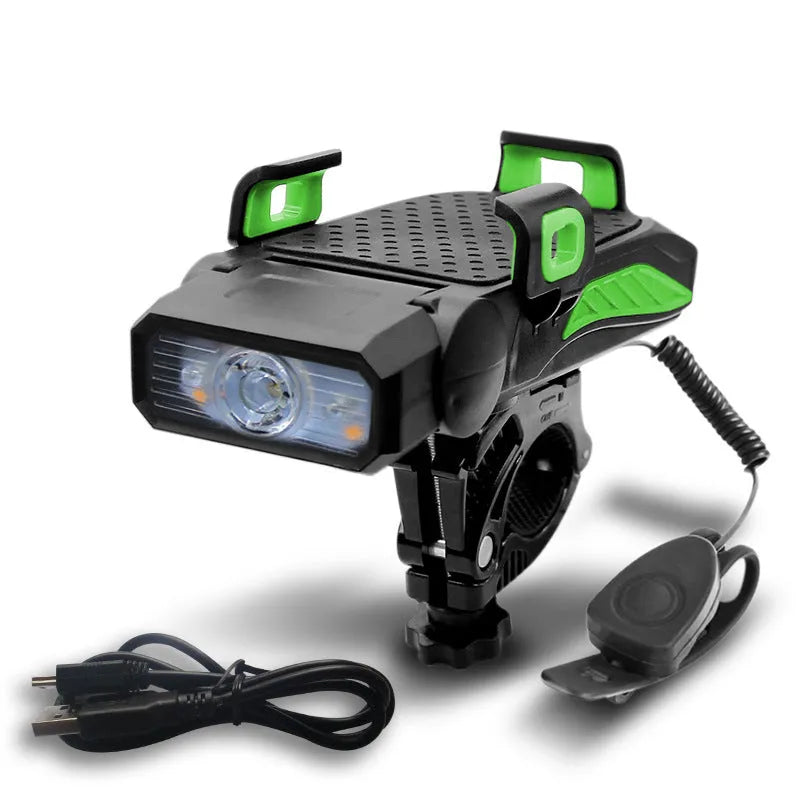 Rechargeable bicycle light with LED illumination for night riding safety