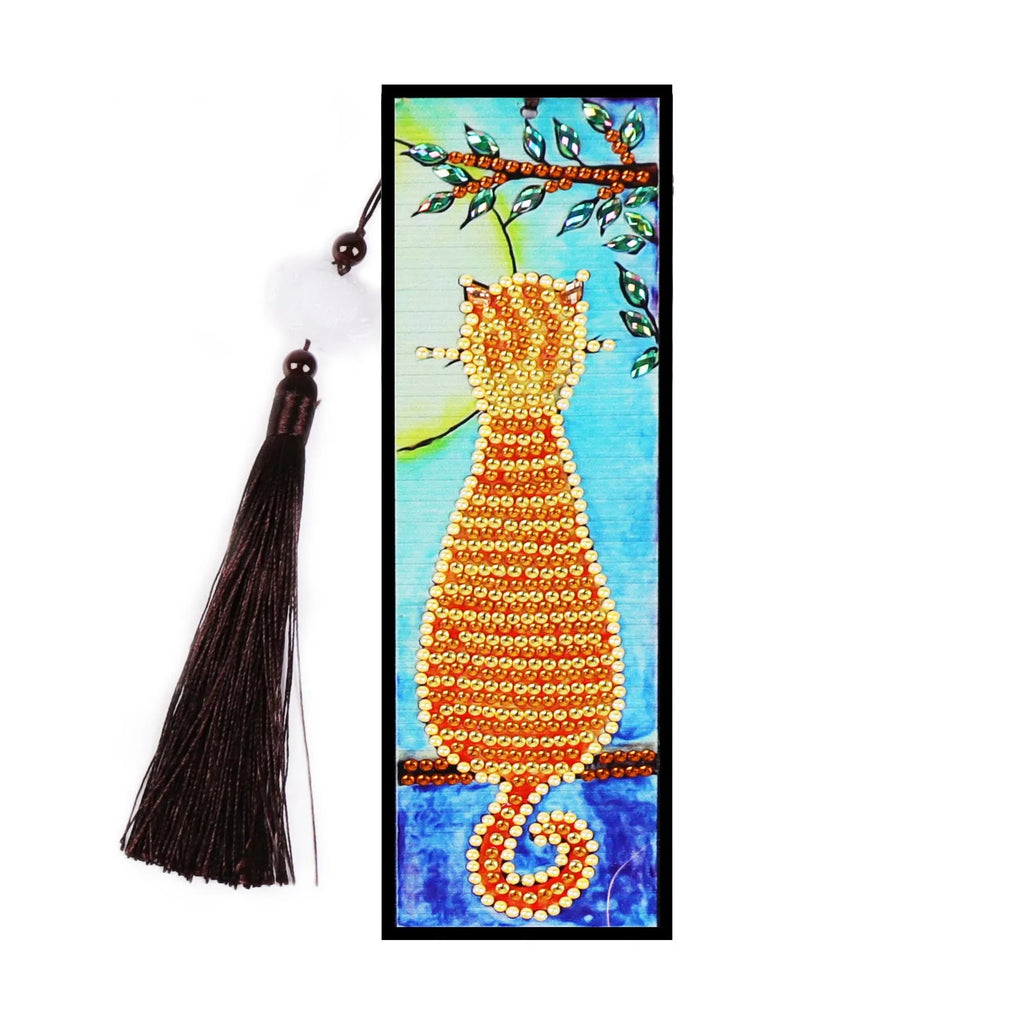 DIY diamond painting bookmark kit with 5D crystal diamonds forming special-shaped mandala pattern