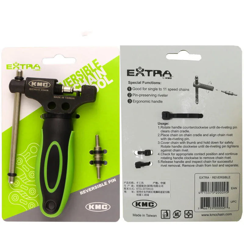 Green steel bicycle chain cutter tool with double shaft chaining device