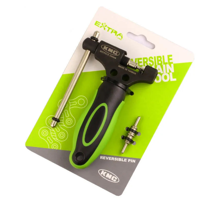 Green steel bicycle chain cutter tool with double shaft chaining device