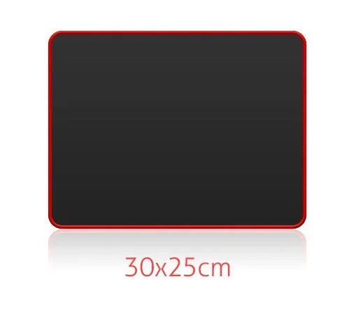 Large black and red stitched edge non-slip rubber mouse pad with multiple size options