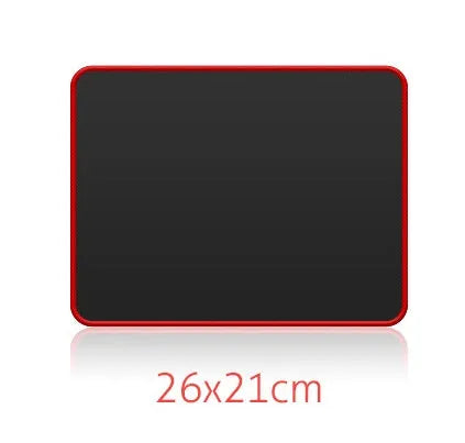 Large black and red stitched edge non-slip rubber mouse pad with multiple size options
