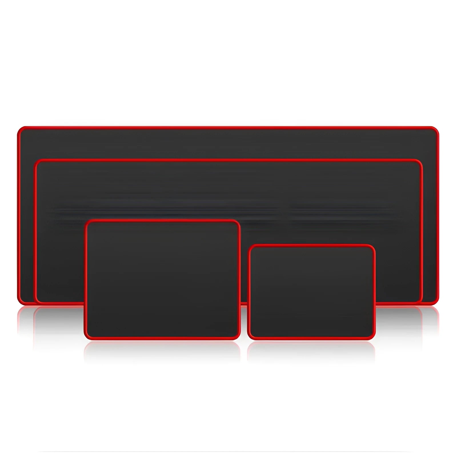 Large black and red stitched edge non-slip rubber mouse pad with multiple size options