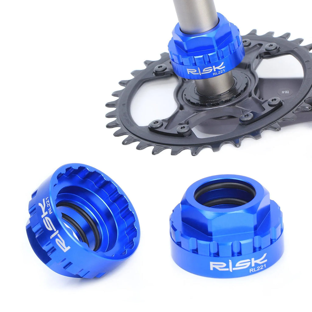 Blue aluminium bicycle wrench for RISK 12-speed direct mount disc removal