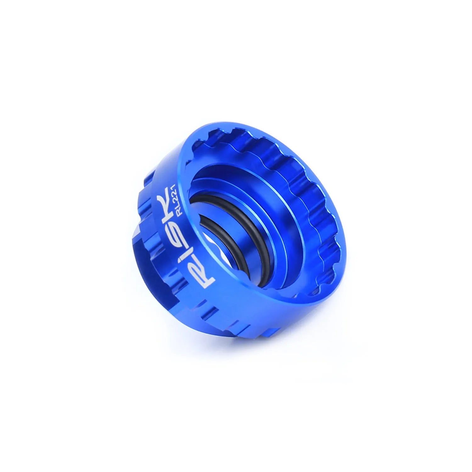 Blue aluminium bicycle wrench for RISK 12-speed direct mount disc removal