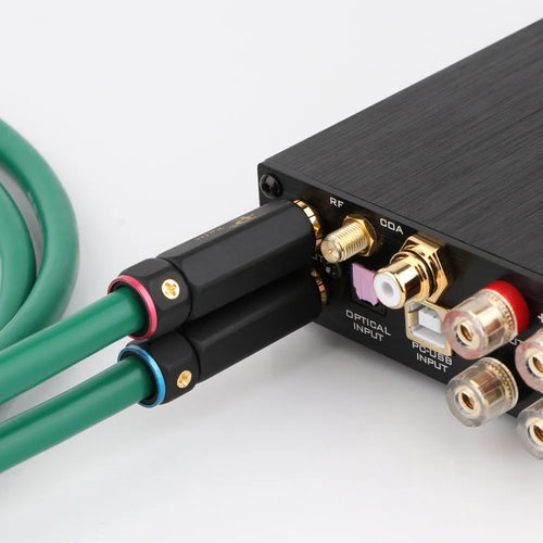 Silver-plated Budweiser RCA audio interconnect cable with four-core shielded copper wire.
