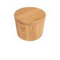 Bamboo seasoning box with 7.5cm spoon in pear-shaped, round, and rotating designs