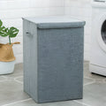 Washable cotton linen fabric clothes sorting box with cover in beige colour