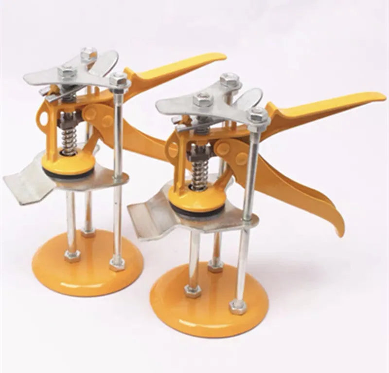 Adjustable height tile raising locator tool with metal alloy electroplated finish