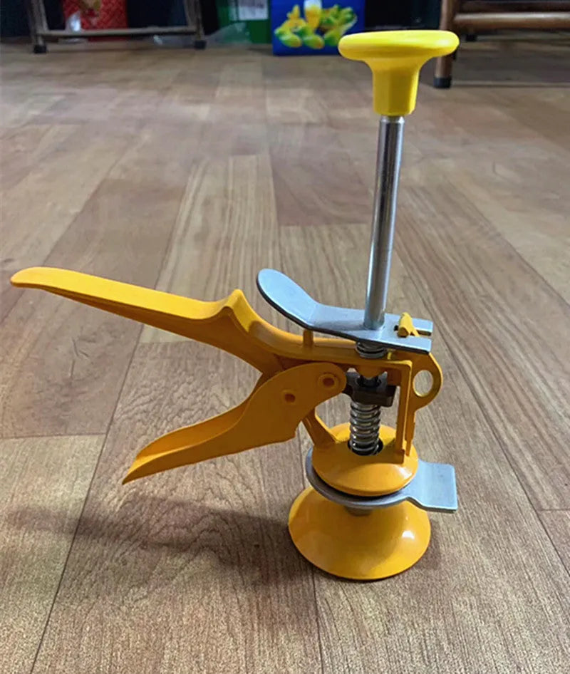 Adjustable height tile raising locator tool with metal alloy electroplated finish