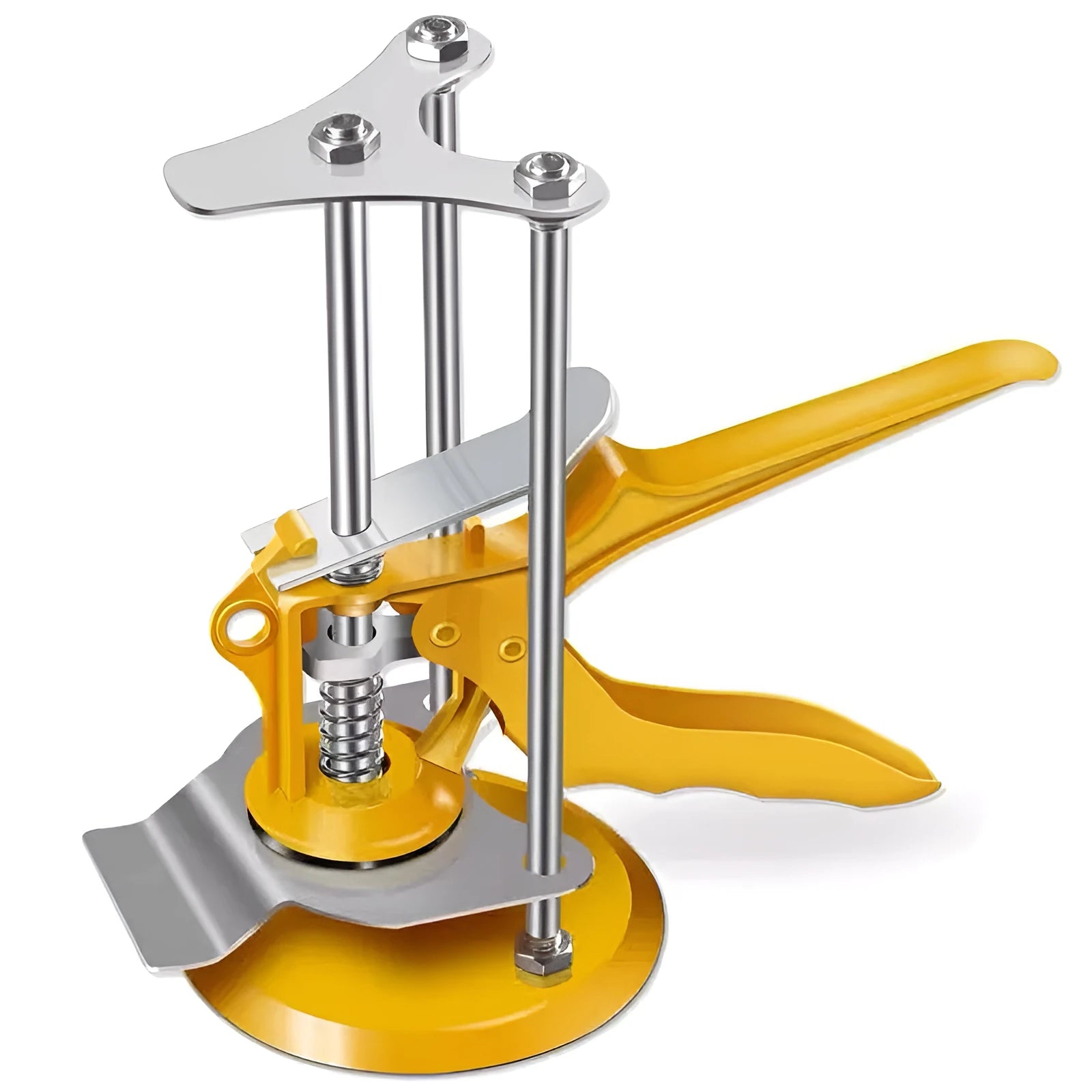 Adjustable height tile raising locator tool with metal alloy electroplated finish