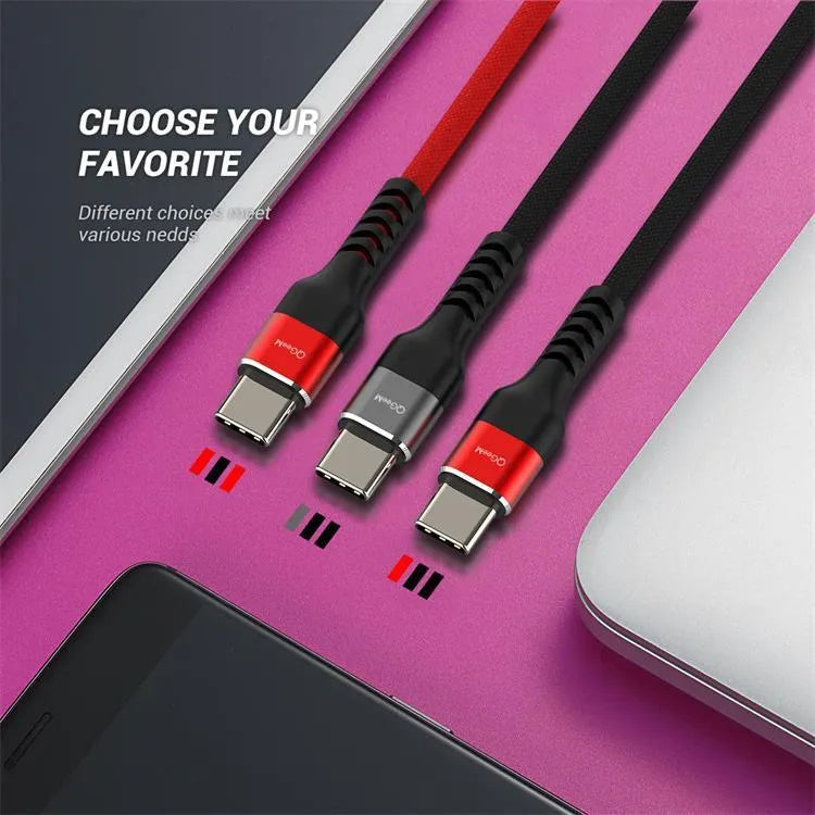 Black or red USB A to Type-C fast charge cable for Android phones in selected length