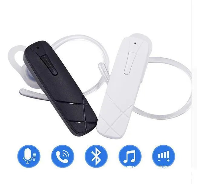 Mini wireless Bluetooth earphone headset in black or white colour with earplug-type design