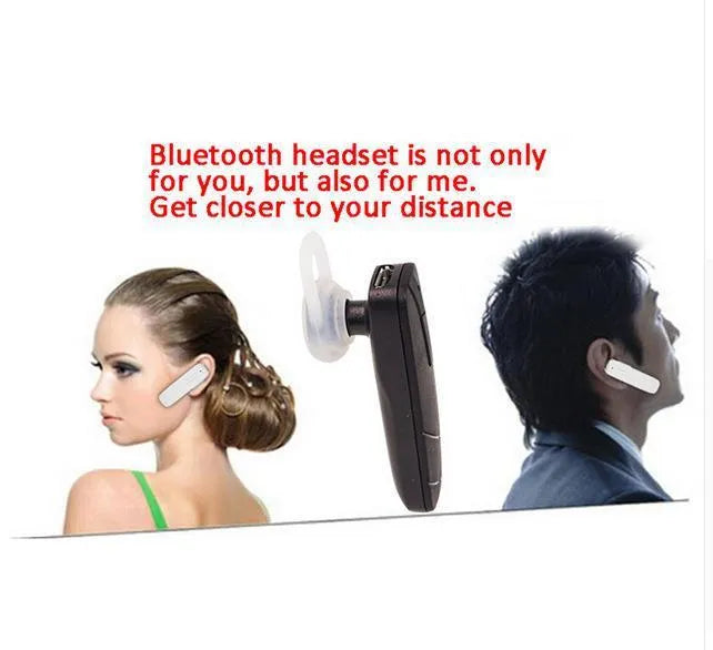 Mini wireless Bluetooth earphone headset in black or white colour with earplug-type design