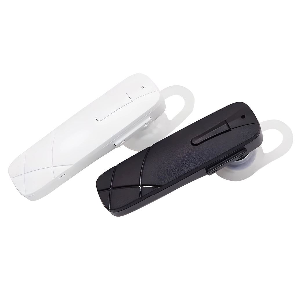 Mini wireless Bluetooth earphone headset in black or white colour with earplug-type design