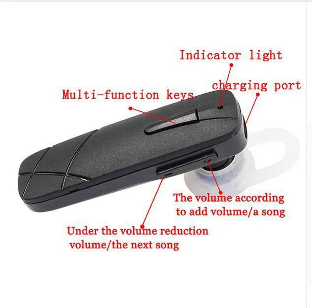 Mini wireless Bluetooth earphone headset in black or white colour with earplug-type design