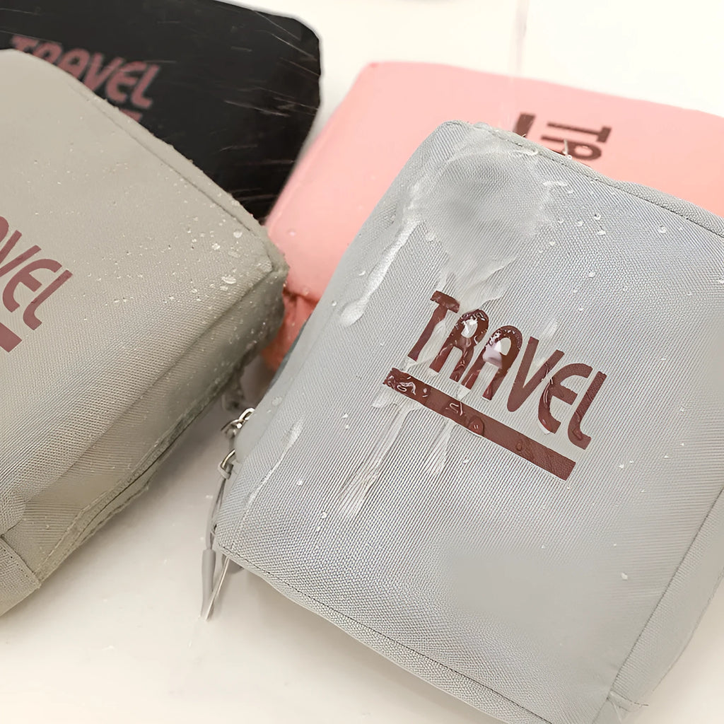 300D Oxford cloth cube-shaped travel storage bag with seal closure in four colour options