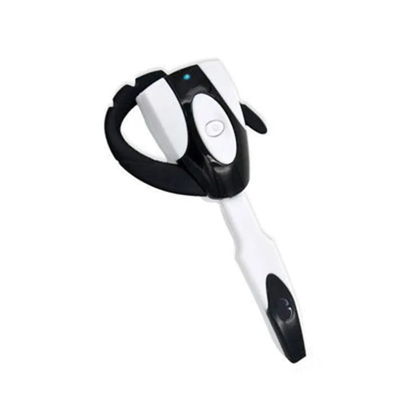 Single ear business Bluetooth headset in hanging ear design, shown in available colours.