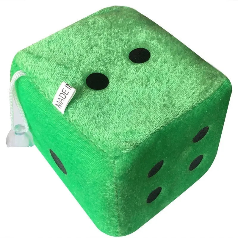 Plush red sponge dice cube 6cm on white background