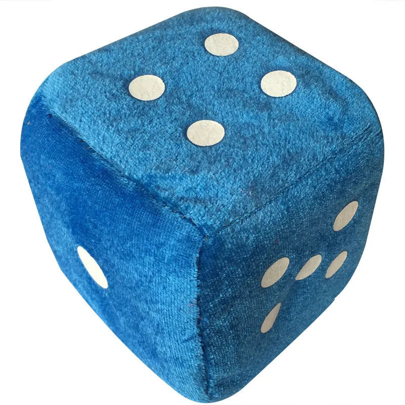 Plush red sponge dice cube 6cm on white background