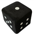 Plush red sponge dice cube 6cm on white background