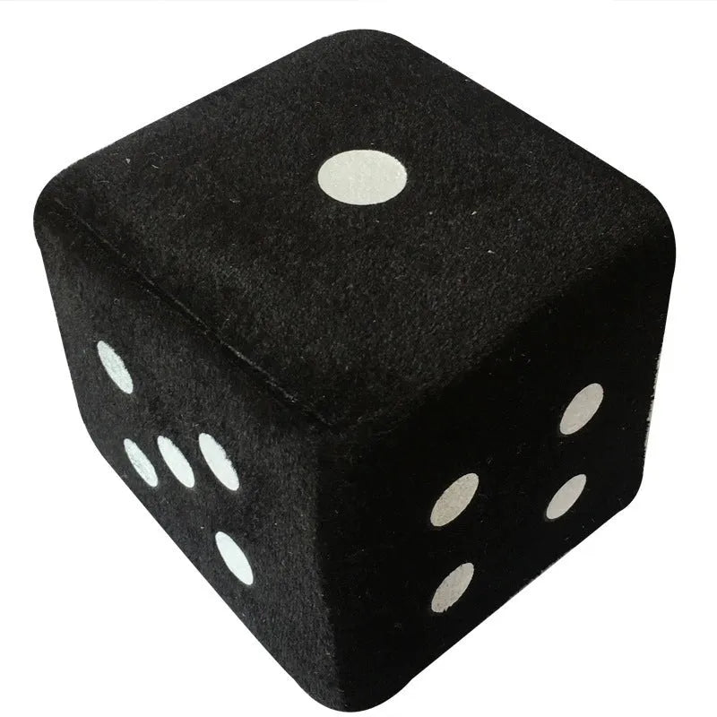 Plush red sponge dice cube 6cm on white background