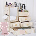 Wooden cosmetic storage box with drawer organisation in various colour options