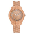 Wood grain dial quartz watch with silicone strap and retro simple design