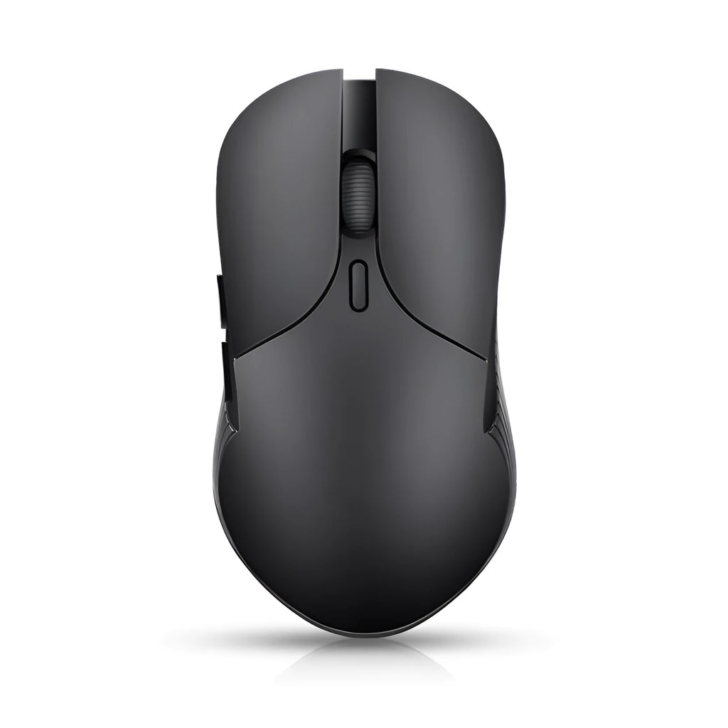 Blue Smart Voice Mouse with 2.4G USB receiver on a desk.