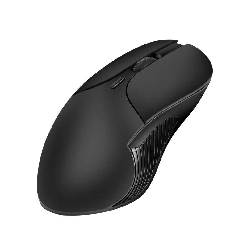 Blue Smart Voice Mouse with 2.4G USB receiver on a desk.