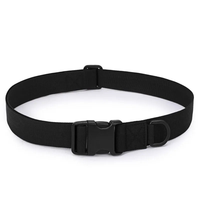 Canvas tactical belt 130x5 cm with plastic rectangular buckle in army green colour for outdoor casual wear