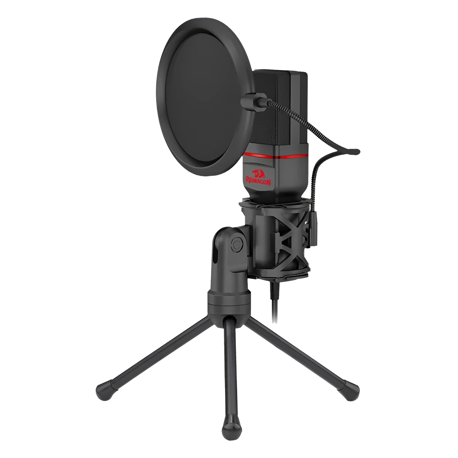 Black live broadcast microphone with USB cable for gaming and streaming vocal capture
