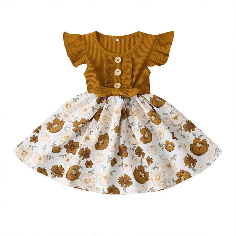 Sleeveless summer dress for toddler girls in soft cotton-blend fabric available in multiple colours