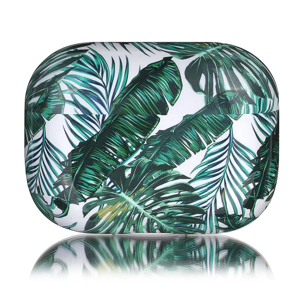 Blue and green banana leaf design soft TPU protective case for Apple AirPods and AirPods Pro