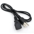 Black American standard three-pin plug power cord with 1.2m length and PVC sheath