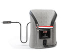 Grey Oxford cloth portable car USB baby bottle warmer with electronic display and carry handle