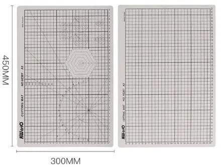 A3 double-sided self-healing cutting mat 450x300mm with grid lines for cutting and craft