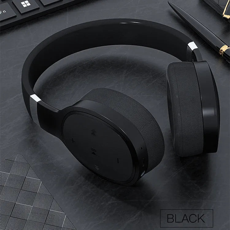 Wireless Bluetooth headset in black, blue, grey or white colours with over-ear design and 40mm speakers.