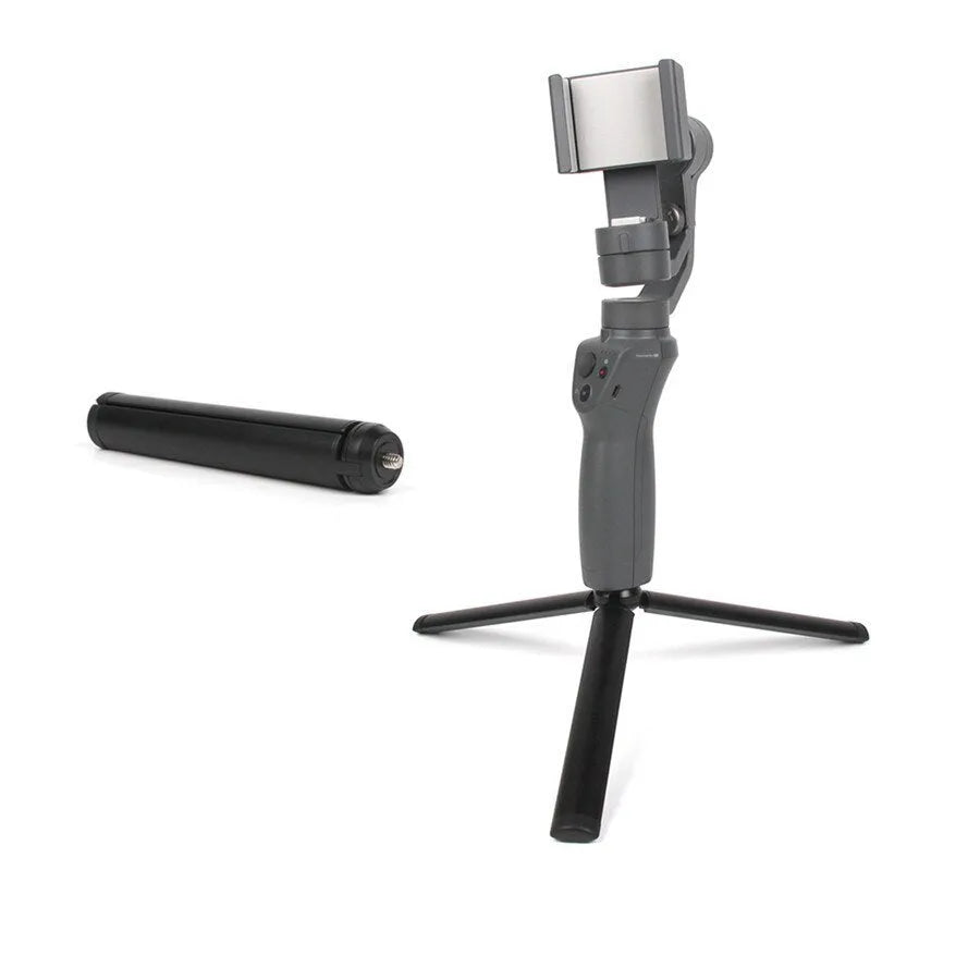 Black aluminium mobile phone tripod with PTZ stabiliser head for iPhone