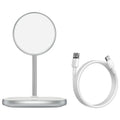 Swan magnetic desktop wireless charger for iPhone 12 in black with charging cable