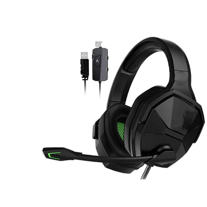V13PRO 7.1 channel wired USB gaming headphones with plastic ear cups and headband in pink colour