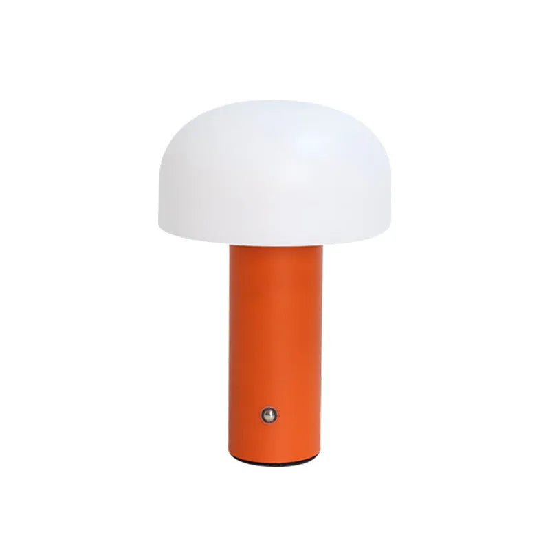 USB and plug-in dual-power decorative table lamp in black, green, orange, or white.