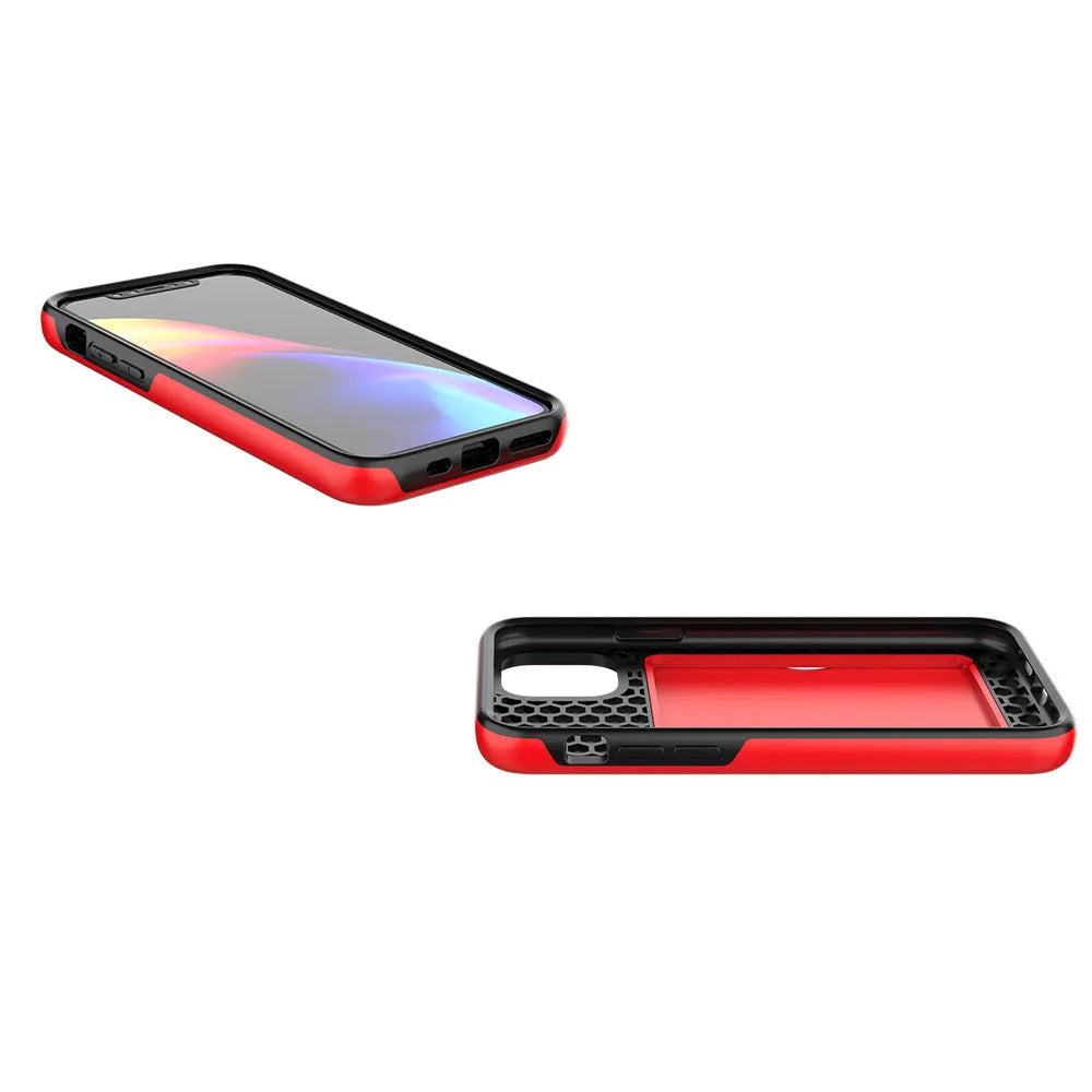 Simple solid-colour TPU and PC mobile phone shell for iPhone 11 series in black, red, pink, dark blue, blue, and purple.