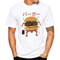 Loose fit round neck short sleeve T-shirt in black and white, front view