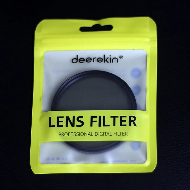 ND8 neutral density camera lens filter with aviation aluminium frame in various thread sizes.