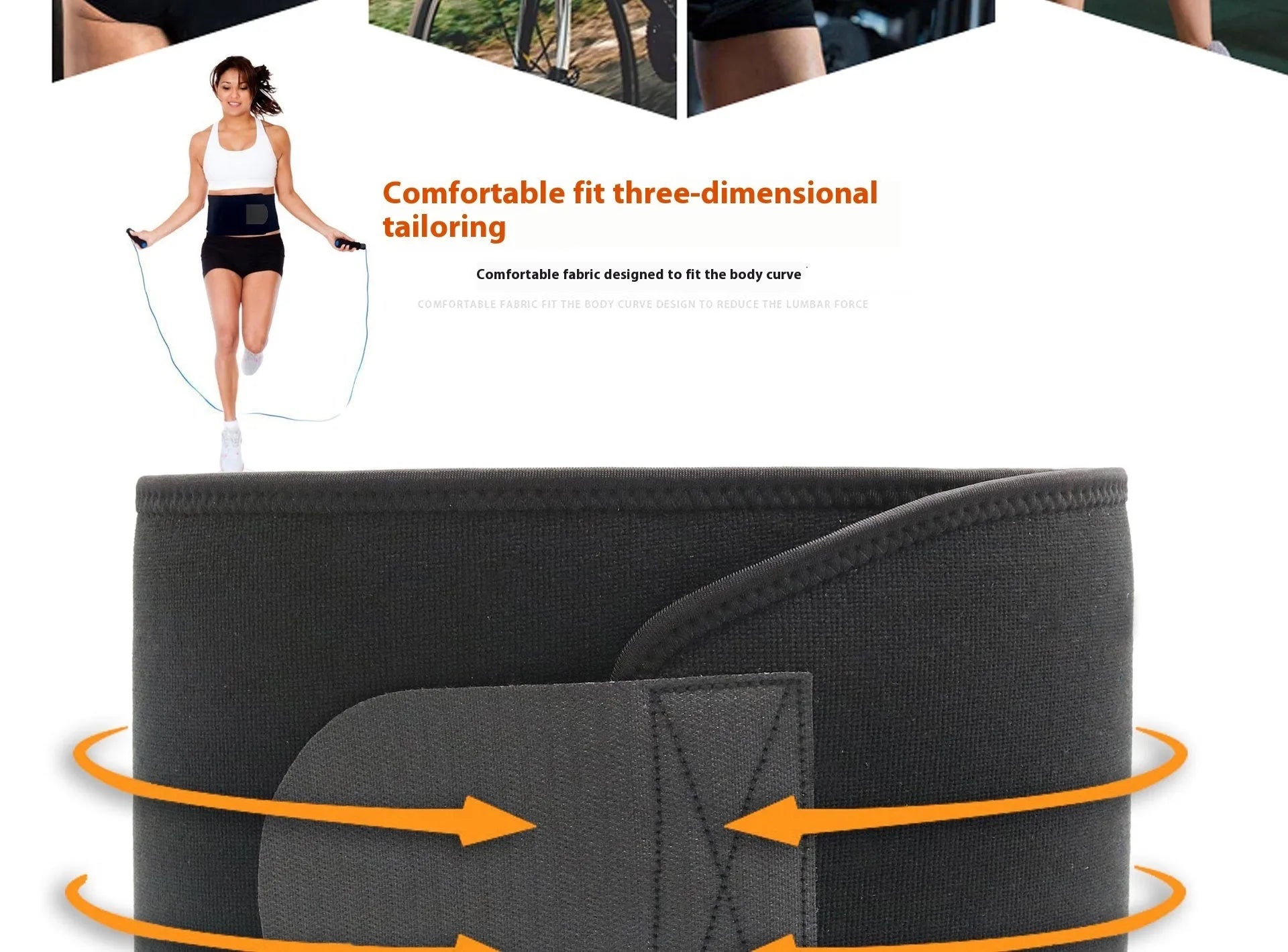 Neoprene hot lumbar support belt for fitness and running in black, blue or pink colours