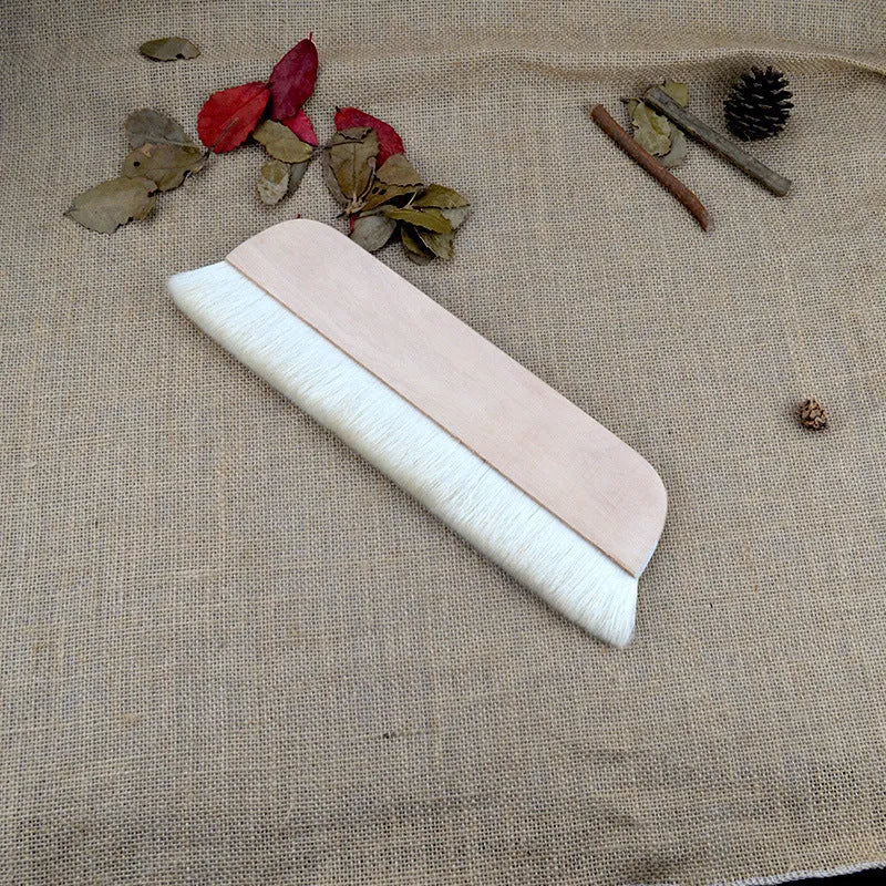 Wool brush for art mounting paste and board shading in picture colour
