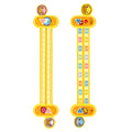 Yellow plastic decomposition ruler for children showing measurement scale and number markings